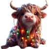 Cute cow with fairy lights