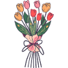 Hand-painted tulip bouquet