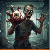 Zombie effrayant avec une main oculaire