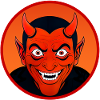 Demonic Devil's Head with Horn