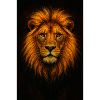 Majestic lion head in fire design