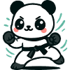 Cute Panda Martial Arts Design