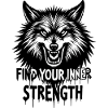 Fierce Wolf Emblem T-Shirt Design