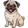 Cute Pug Cartoon Dog Lover