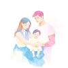 Cute and modern family illustration