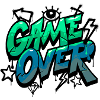 Game Over Neon Graffiti Design