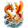 Dragon and Phoenix vector