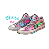 Bunte Sneakers mit Comic-Design