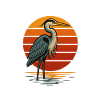 Heron at sunset