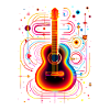 Neon Gitarre mit Psychedelic Effekt