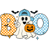 Boo - Cute Ghost Halloween Design Motif