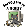 Helpdesk Cat Spørger, du har oprettet en billet