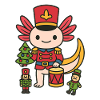Axolotl Christmas Toy Soldier
