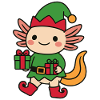 Axolotl als Weihnachtswichtel süß