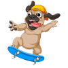 Pug Skateboarding