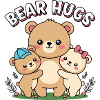 Adorable Bear Hugs Cartoon Design