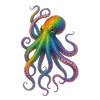 Bunter Regenbogen Oktopus Design