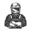 Welder with helmet