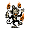 Fiery Monkey with Magic Talisman