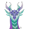 Imaginative dragon head in pastel colours