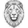 Majestic lion head in monochrome design