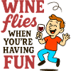 Cheerful drinking wine funny text