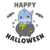 Dino Happy Halloween Witch's Cauldron Bat