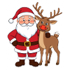 Festive Santa Claus with Reindeer