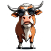 Casual cow with sunglasses