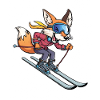 Adventure fox while skiing
