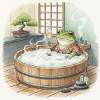 Elegant Frogsome Bath Time Scene