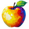 Farbenfroher Pixelapfel