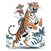 Adventurous skeleton with tiger
