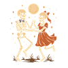 Sky and dancing skeletons