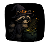 Necromantic raccoon with magic hat