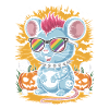 Rocking Halloween Mouse with Sunglasses Halloween
