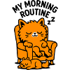 Routine matinale chat