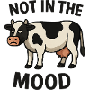 Cow with annoyed face and saying