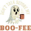 Spooky Ghost with Coffee Quote