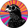 Bird with sunglasses and gradient