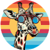 Giraffe picture with sunglasses