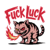 Fiery Cat with Bold Text Design