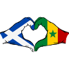 Scotland Senegal Flag Hands Heart Shape