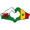 Wales Senegal Flag Hands Heart Shape