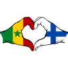 Senegal Finland Flag Hands Heart Shape