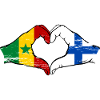 Senegal Finland Flag Hands Heart Shape