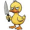 Angry duckling with knife