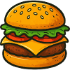 Tasteful hamburger illustration