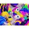 Bunte Psychedelic Geometry Illustration