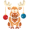 Christmas cartoon moose